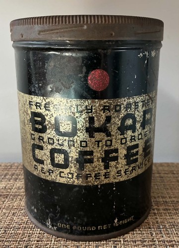Vintage bokar coffee tin with - vintage,